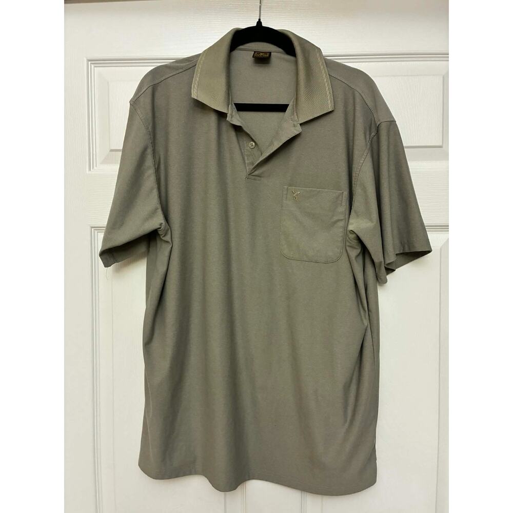 Velvet Men's Polo Shirt Short Sleeve Polyester Pocket Casual Golf Tan